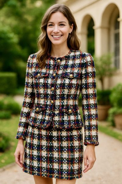 Chanel szövet fekete-fehér-piros - Image 3