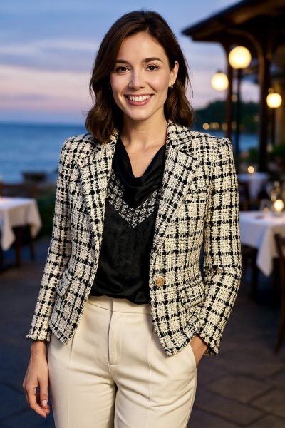 Fekete-fehér Chanel szövet - Image 3