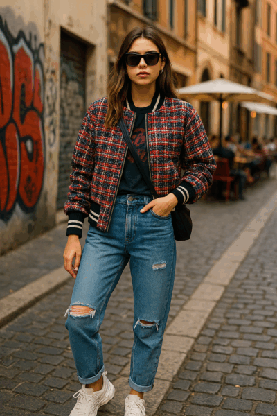 Piros-fekete Chanel buklé - Image 3