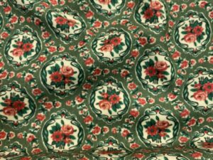 Zöld medalionos, vintage hangulatú elasztikus kord