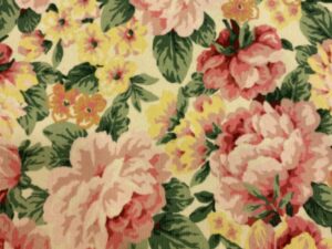 Rózsás, romantikus nyomott elasztikus kord