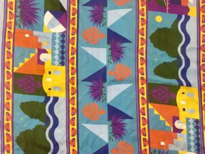 Mintás hernyóselyem szatén – mediterrán hangulatú grafikus designer selyem