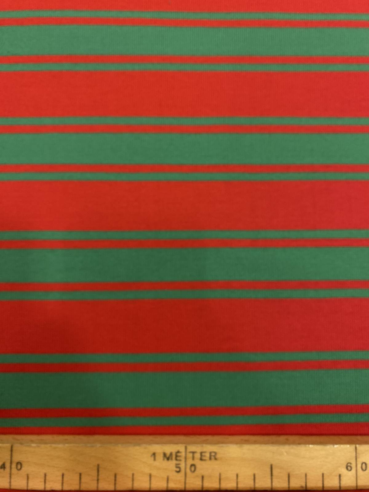 Karakteres piros–zöld keresztcsíkos pamut jersey