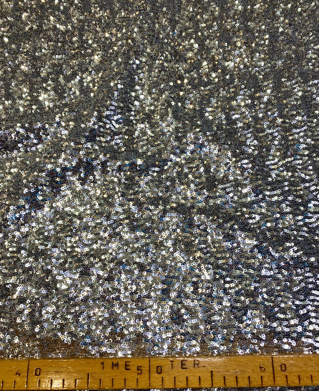 Ezüst paillettás elasztikus necc - Image 2