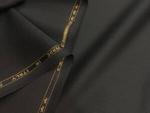 Olasz elasztikus gyapjú szövet – kétoldalas, fekete, prémium minőség