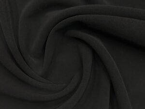 Prémium fekete viszkóz zsorzsett ruhaanyag