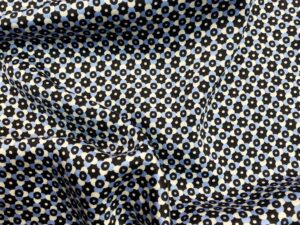 Geometrikus körmintás viszkóz flokon – modern olasz grafikus minta