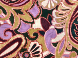 Romantikus barokk virágmintás olasz viszkóz flokon