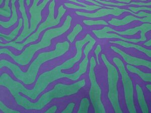 Türkiz–ibolya zebra mintás olasz viszkóz jersey