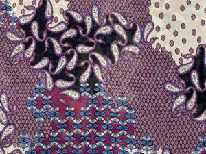 Bordó-kék paisley mintás olasz viszkóz flokon