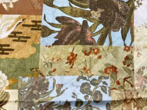 Vintage patchwork virágmintás viszkóz flokon