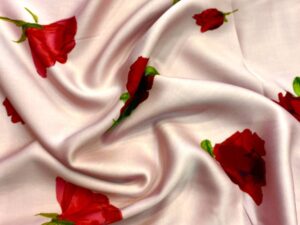 Rózsás mintás olasz viszkóz flokon