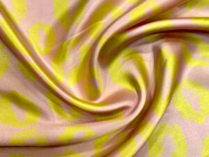 Neon citromsárga leopárdmintás szatén