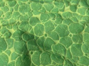 Domború virágmintás zöld jacquard szövet