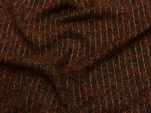 Barna-fekete állatmintás viszkóz, arany csíkokkal