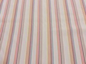 Pasztell multicolor csíkos viszkóz puplin