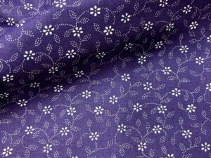 Indás virágmintás  pamut karton – kékfestő