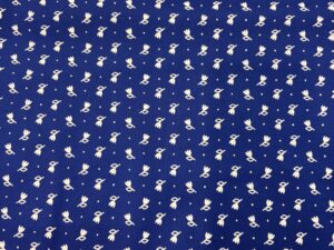 Indigókék tulipános mintás pamut karton – kékfestő