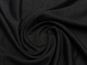 Mélyfekete olasz elasztikus len jersey anyag