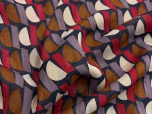 Retro geometrikus mintás olasz viszkóz muszlin