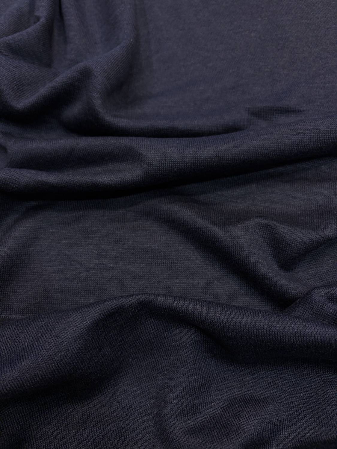 Sötétkék természetes prémium len jersey