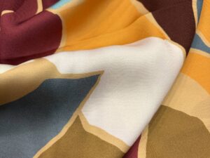 Absztrakt multikolor viszkóz flokon modern levélmintával