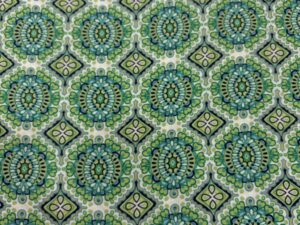 Olasz viszkóz flokon – türkiz-zöld mandala mintás